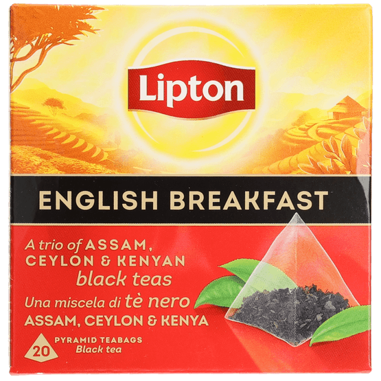 Foto van Lipton English breakfast discovery collection 20zk op witte achtergrond