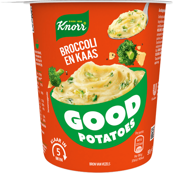 Foto van Knorr Good potatoes broccoli kaas op witte achtergrond