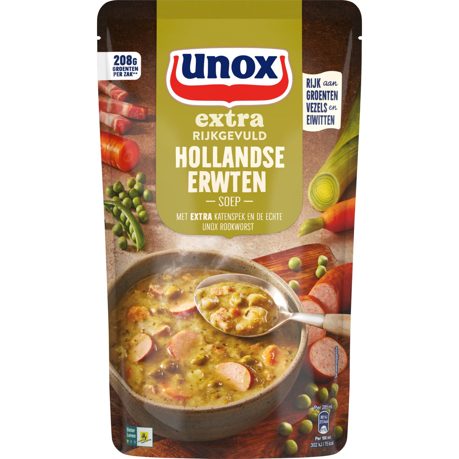 Unox Soep in zak erwten extra rijkgevuld