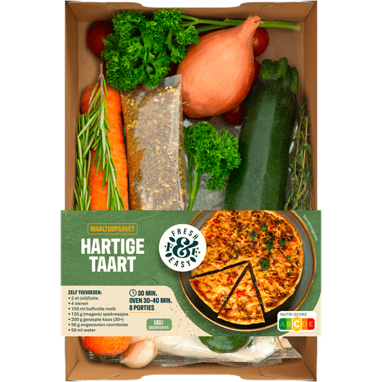 Foto van Fresh & easy Verspakket hartige taart op witte achtergrond