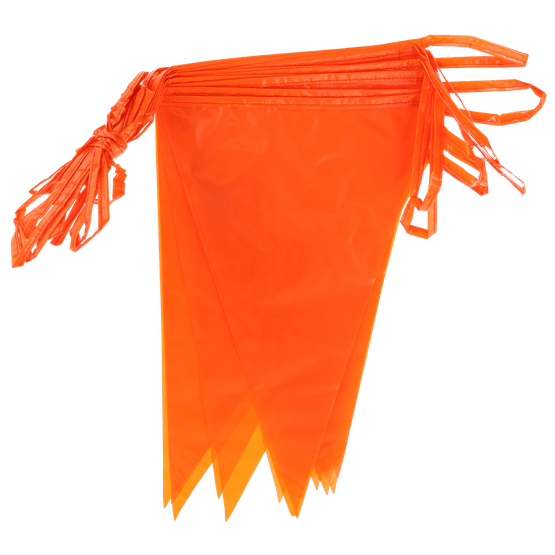 Foto van Vlaggenlijn oranje 10 meter op witte achtergrond
