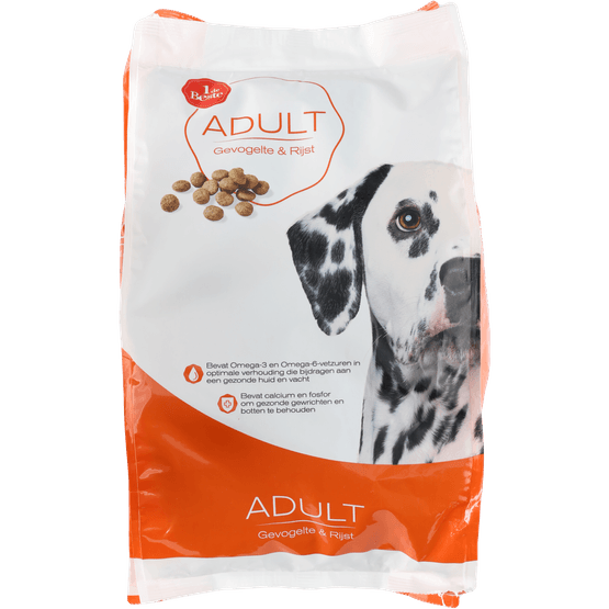 Foto van 1 de Beste Hondenvoer premium brokken gevogelte op witte achtergrond