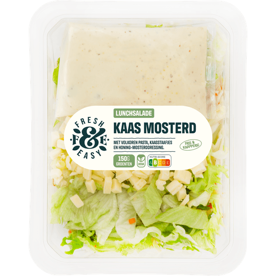 Foto van Fresh & easy Lunchsalade kaas mosterd op witte achtergrond
