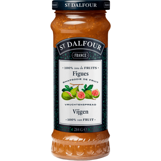 Foto van St. Dalfour Vruchtenspread vijgen op witte achtergrond