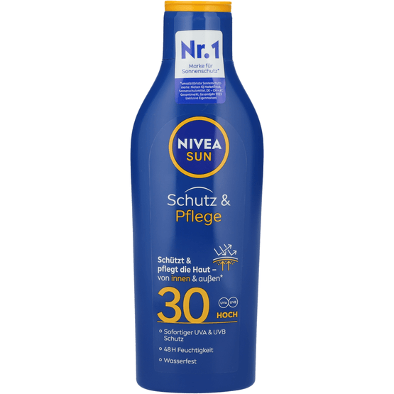 Foto van Nivea Zonnemelk sun protect & hydrate spf30 op witte achtergrond