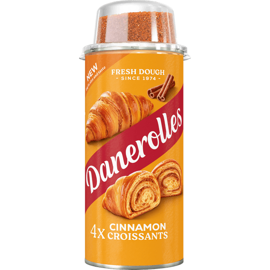 Foto van Danerolles Croissant cinnamon 4st. op witte achtergrond