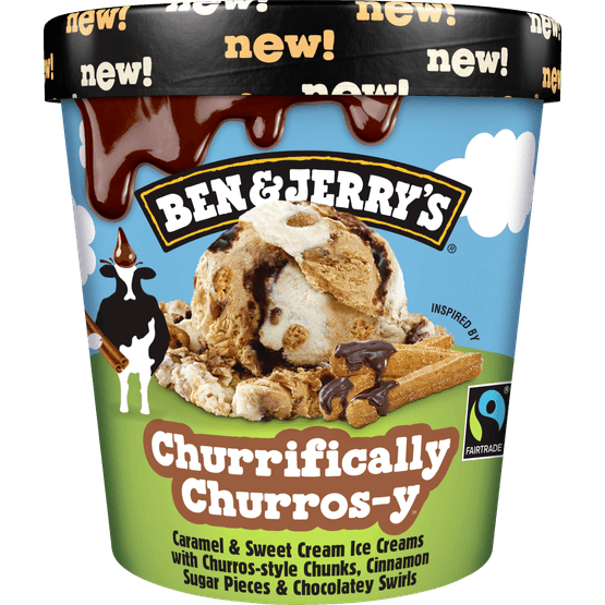 Foto van Ben & Jerry's Churrifically churros-y op witte achtergrond