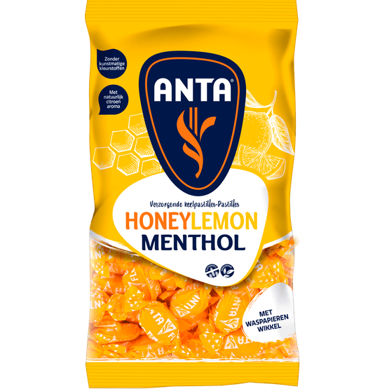 Foto van ANTA Honey lemon menthol op witte achtergrond