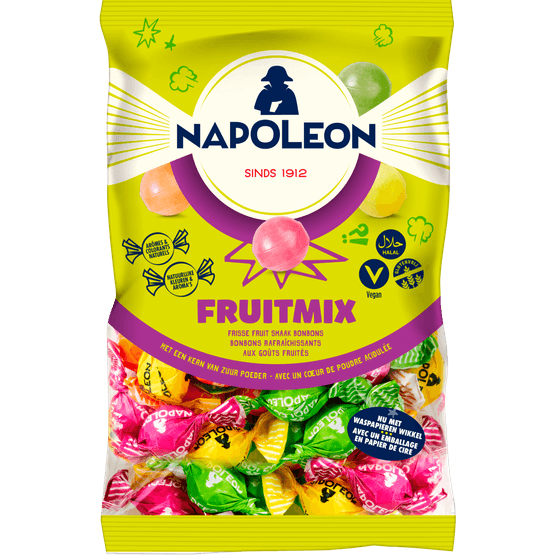 Foto van Napoleon Kogels fruitmix op witte achtergrond