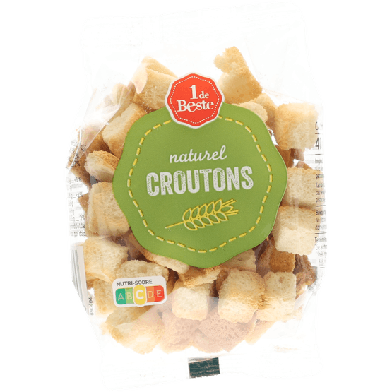 Foto van 1 de Beste Croutons naturel op witte achtergrond