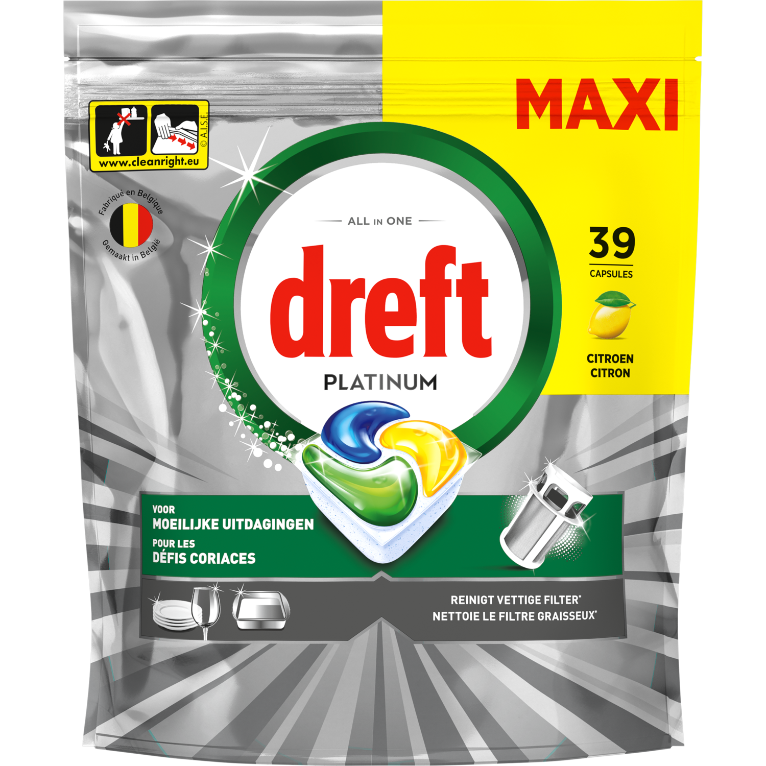 Dreft Vaatwastabletten platinum lemon