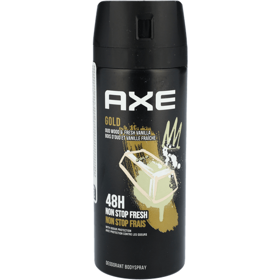 Foto van AXE Deospray gold op witte achtergrond