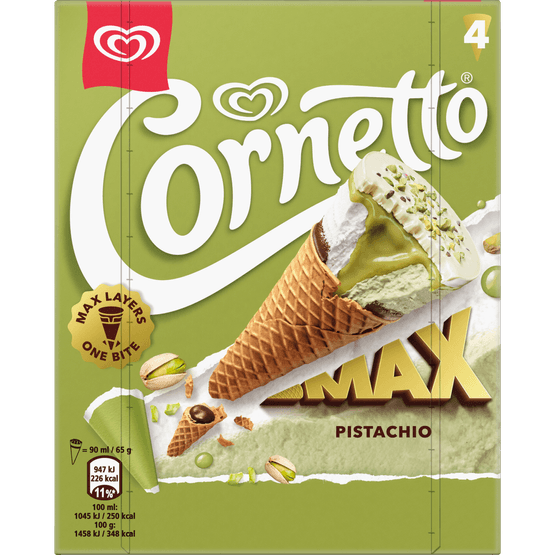 Foto van Ola Cornetto pistachio 4 st. op witte achtergrond