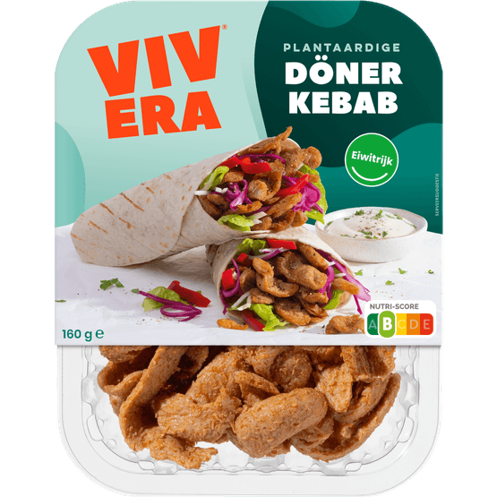 Foto van Vivera Doner kebab op witte achtergrond