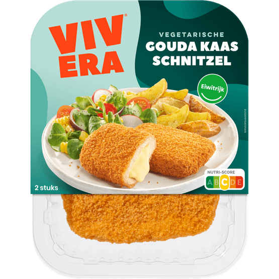 Foto van Vivera Gouda kaasschnitzel 2 st. op witte achtergrond