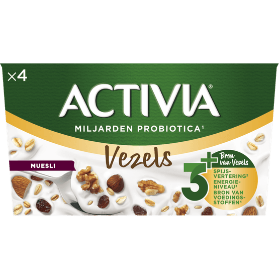 Foto van Activia Yoghurt muesli op witte achtergrond