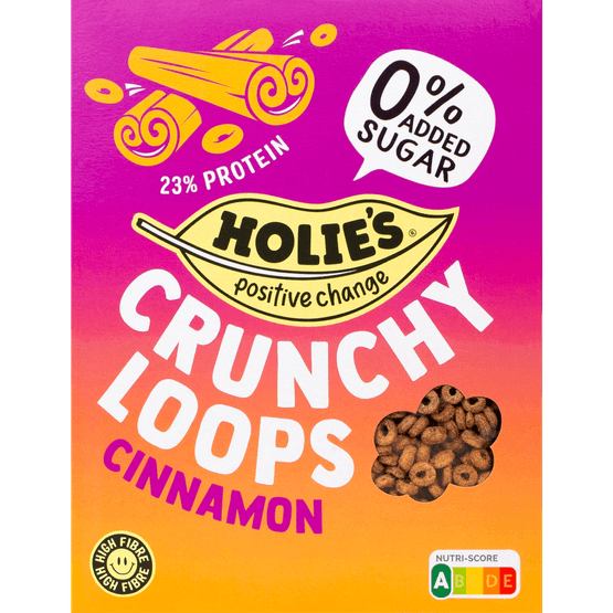 Foto van Holie's Crunchy loops cinnamon op witte achtergrond
