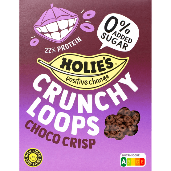 Foto van Holie's Crunchy loops choco crisp op witte achtergrond