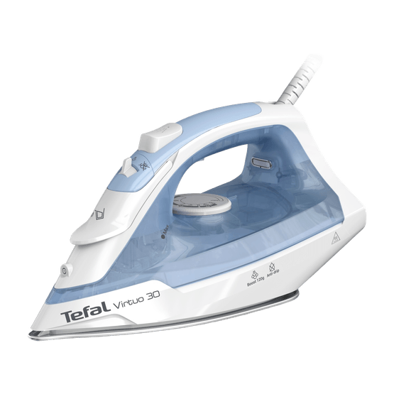 Foto van Tefal stoomstrijkijzer Virtuo 30 op witte achtergrond