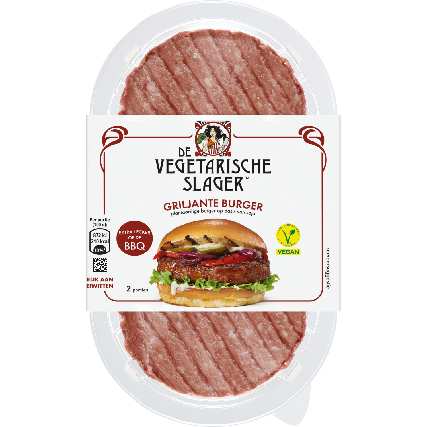 De Vegetarische Slager Griljante burger 2 st.