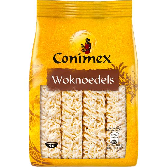 Foto van Conimex Woknoedels op witte achtergrond