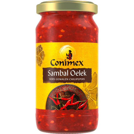 Foto van Conimex Sambal oelek op witte achtergrond