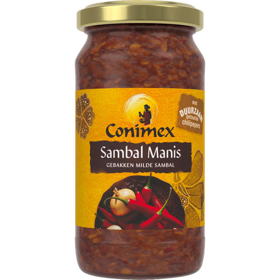 Foto van Conimex Sambal manis op witte achtergrond