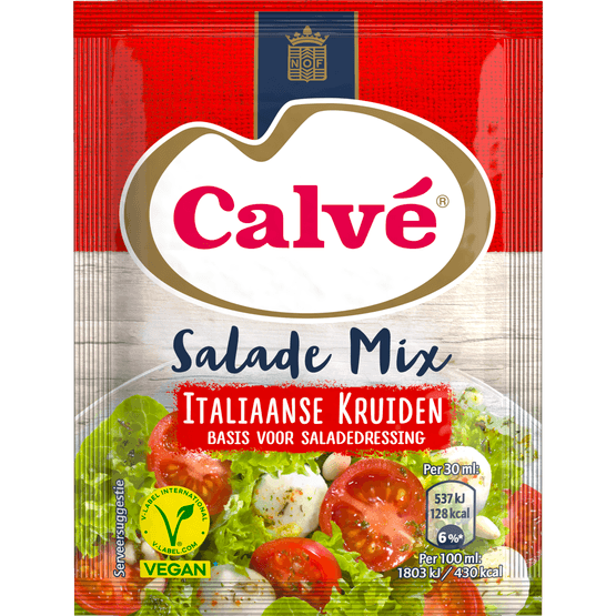 Foto van Calvé Salademix italiaanse kruiden 3 porties op witte achtergrond