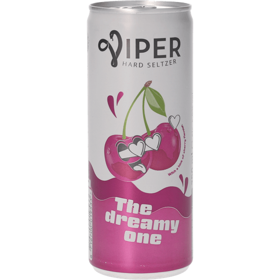Foto van Viper Hard seltzer cherry op witte achtergrond