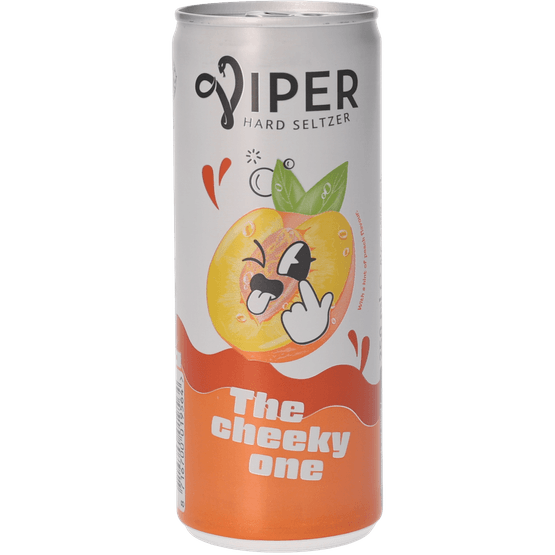Foto van Viper Hard seltzer peach op witte achtergrond
