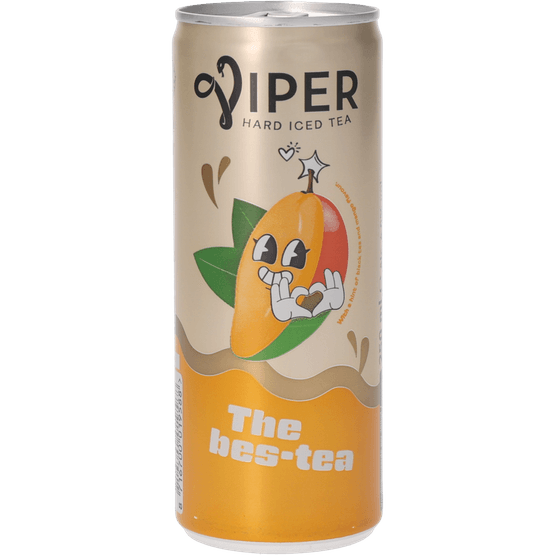 Foto van Viper Hard ice tea mango op witte achtergrond