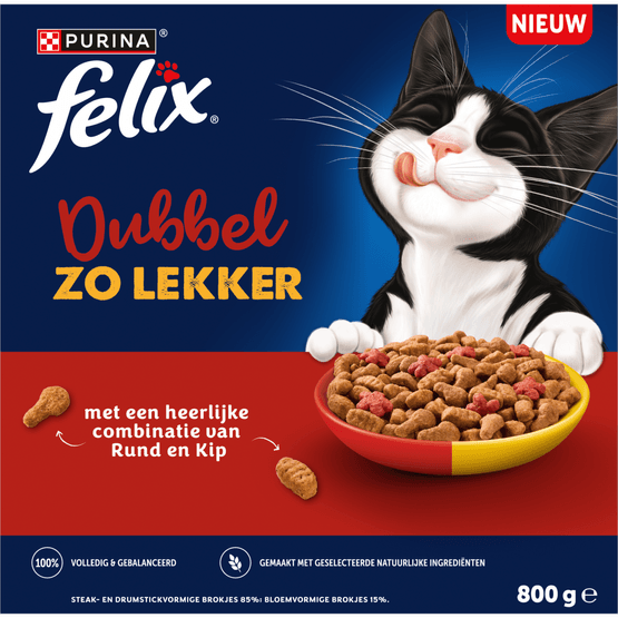 Foto van Felix Kattenvoer adult meat dubbel zo lekker op witte achtergrond
