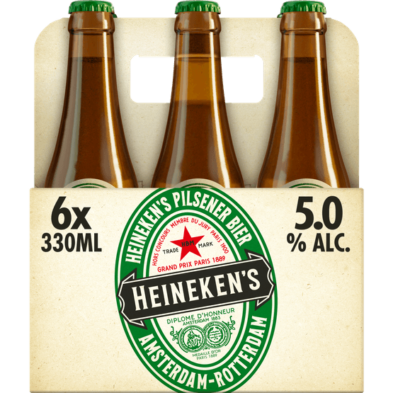 Foto van Heineken Heritage bottle 6x33cl op witte achtergrond