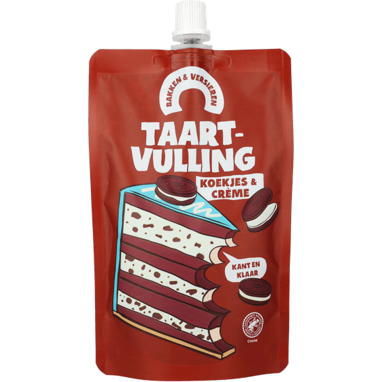 Foto van Vulling cookies and cream op witte achtergrond