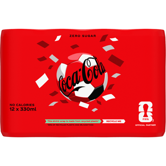 Foto van Coca-Cola Zero 12x33 cl op witte achtergrond