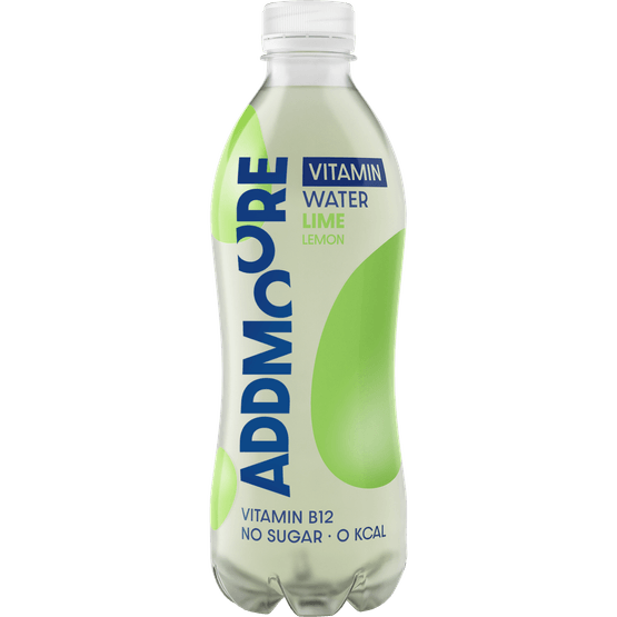 Foto van Addmoore Vitaminewater limoen op witte achtergrond