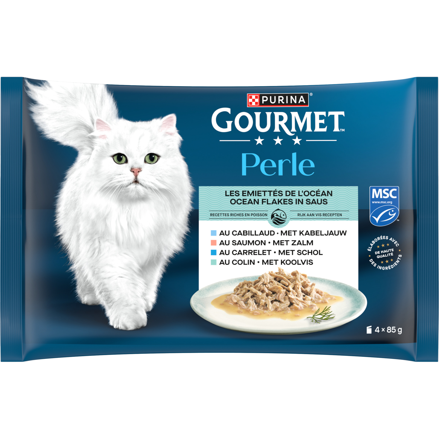 Gourmet Kattenvoer perle msc ocean flakes 4st