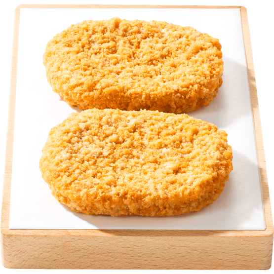 Foto van Zalmburger gepaneerd 2 st. op witte achtergrond