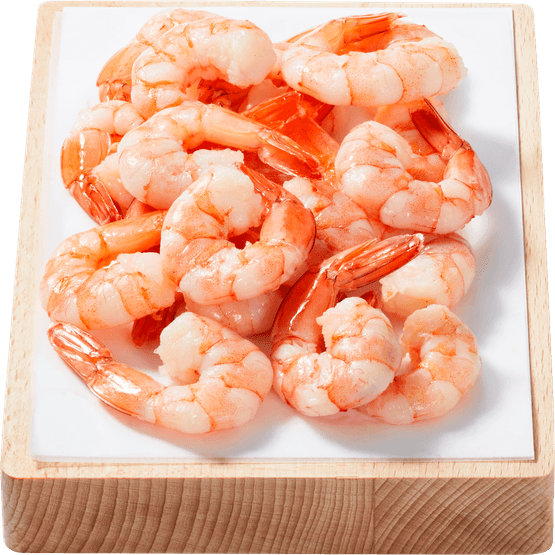 Foto van Grote garnalen met staart op witte achtergrond