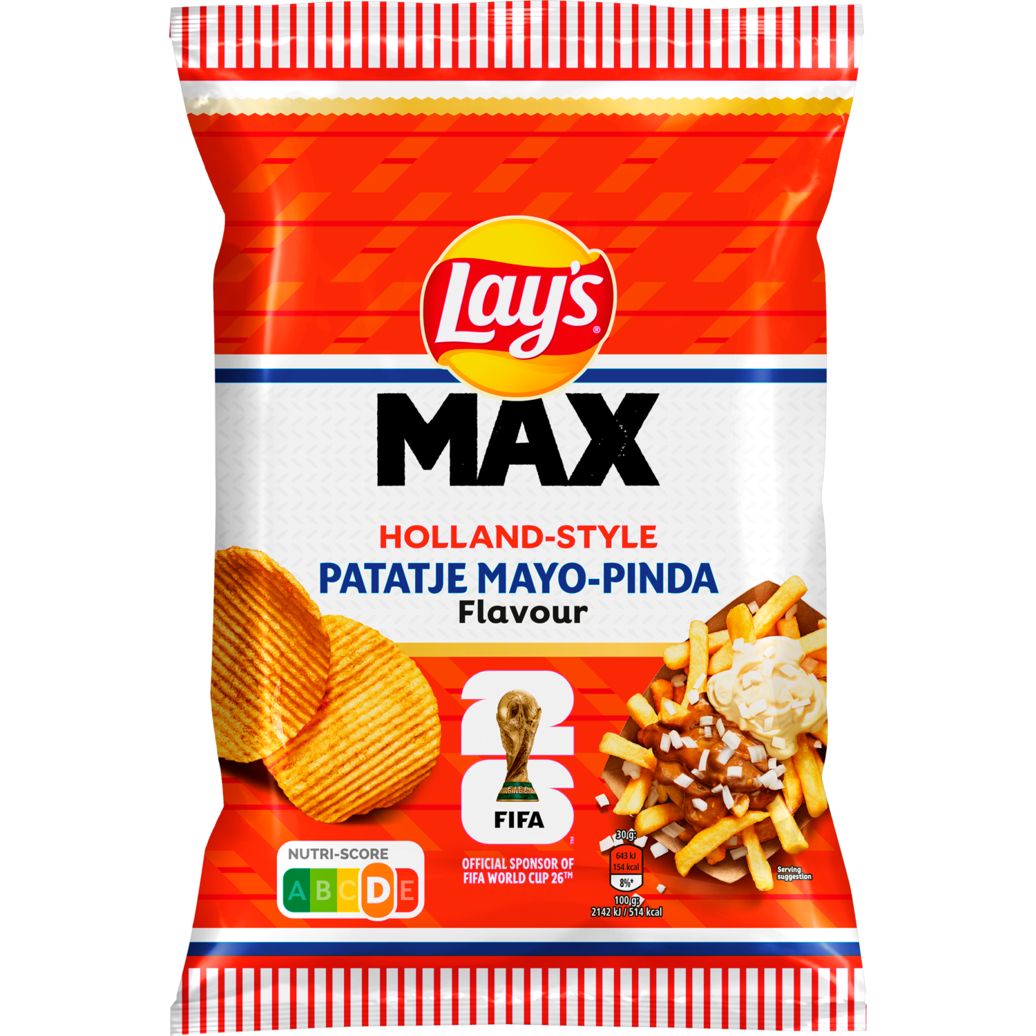 Lay's Ribbelchips max holland patatje pinda mayo