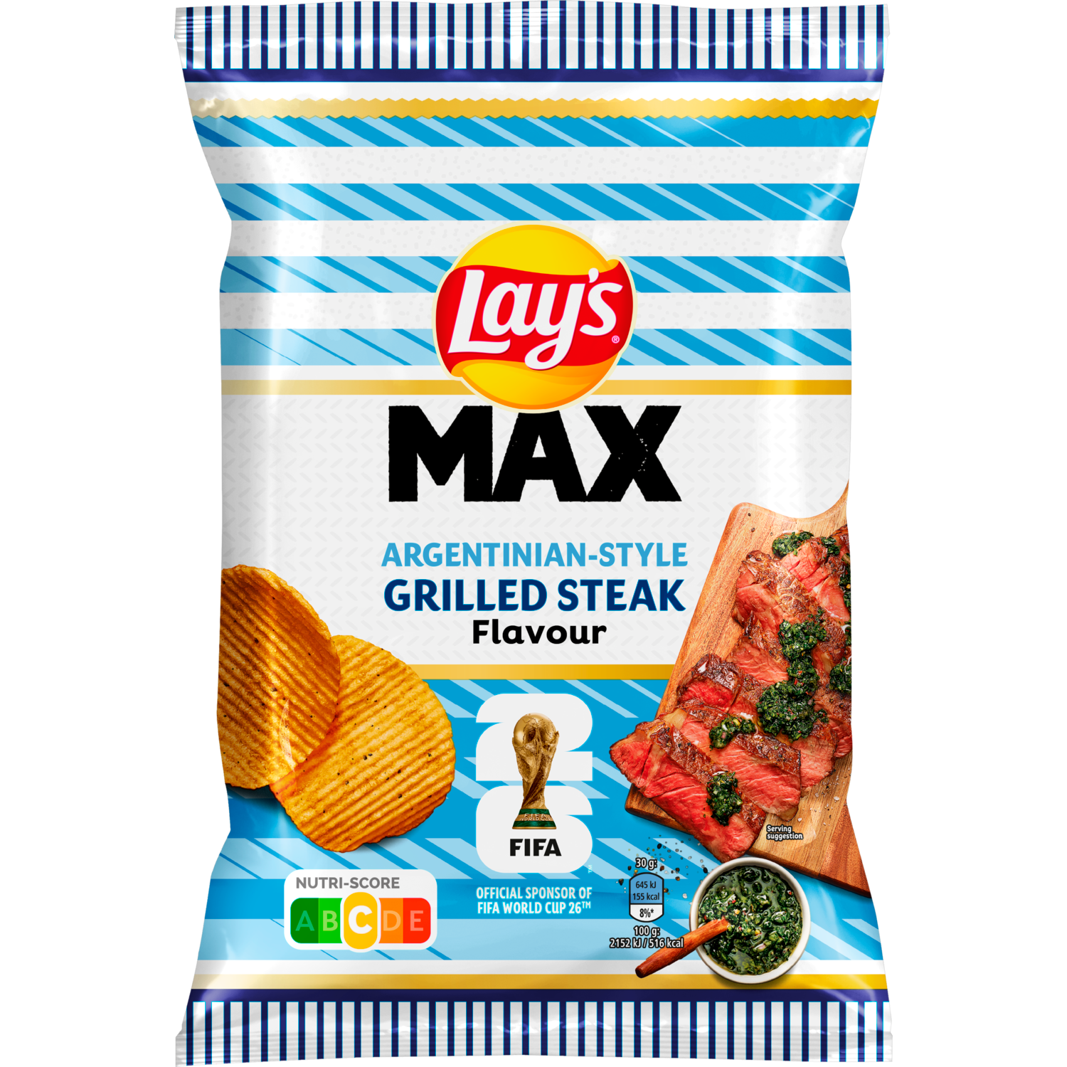 Lay's Ribbelchips max argentinian style steak
