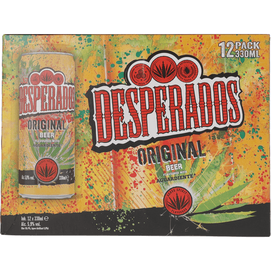 Foto van Desperados Bier regular 12st. op witte achtergrond