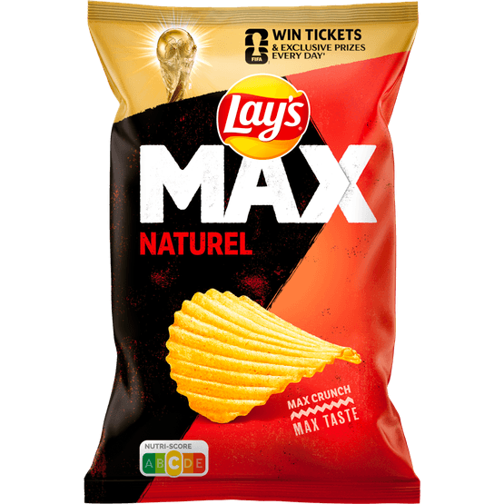 Foto van Lay's Ribbelchips Max original op witte achtergrond