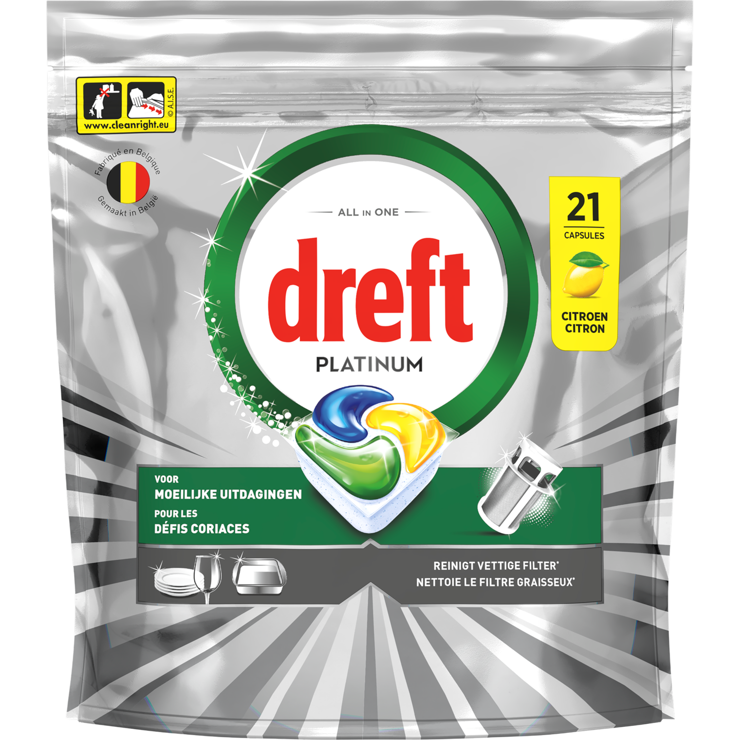 Dreft Vaatwastabletten platinum lemon 21st