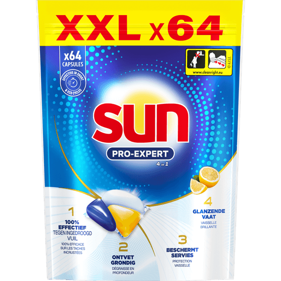 Foto van Sun Vaatwas pro-expert lemon op witte achtergrond