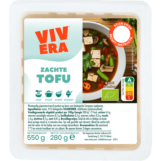 Foto van Vivera Tofu zacht op witte achtergrond