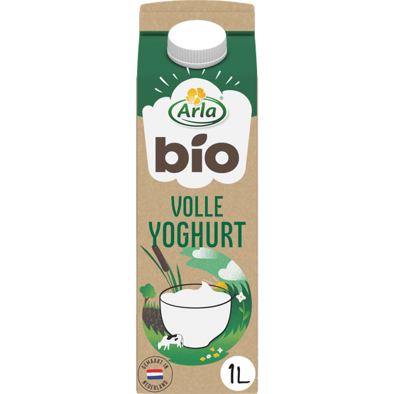 Foto van Arla Biologisch volle yoghurt op witte achtergrond