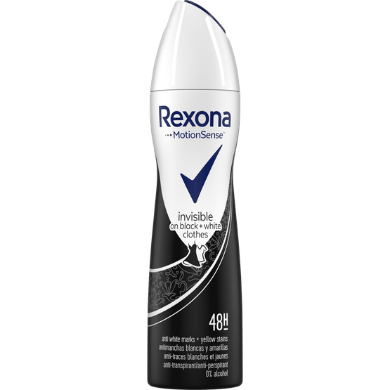 Foto van Rexona Deospray black & white op witte achtergrond