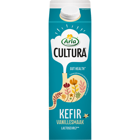 Foto van Arla Cultura kefir vanille op witte achtergrond