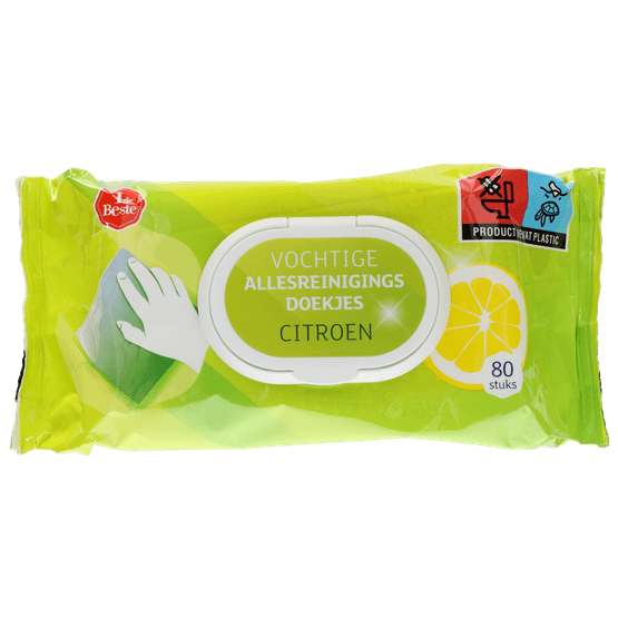 Foto van 1 de Beste Reinigingsdoekjes multi citrus op witte achtergrond